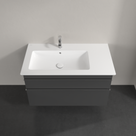 Тумба под раковину Villeroy & Boch Venticello 95,3х50,2 см МДФ глянцевый серый/ручка хром A92701FP