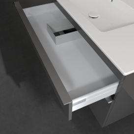 Тумба под раковину Villeroy & Boch Venticello 95,3х50,2 см МДФ глянцевый серый/ручка хром A92701FP