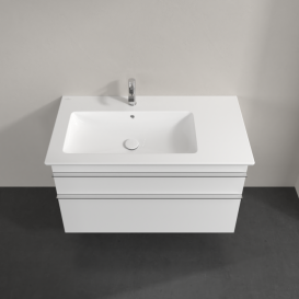 Тумба под раковину Villeroy & Boch Venticello 95,3х50,2 см ДСП/МДФ белый матовый/ручка хром A92701MS