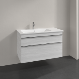 Тумба под раковину Villeroy & Boch Venticello 95,3х50,2 см ДСП/МДФ белое дерево/ручка хром A92701E8