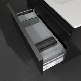 Тумба под раковину Villeroy & Boch Venticello 95,3х50,2 см МДФ черный матовый лак/ручка хром A92701PD