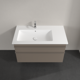 Тумба под раковину Villeroy & Boch Venticello 95,3х50,2 ДСП трюфель серый/ручка хром A92701VG