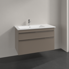 Тумба под раковину Villeroy & Boch Venticello 95,3х50,2 ДСП трюфель серый/ручка хром A92701VG