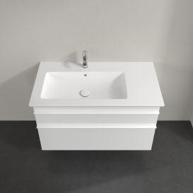 Тумба под раковину Villeroy & Boch Venticello 95,3х50,2 см МДФ глянцевый белый/ручка алюминий белый A92702DH