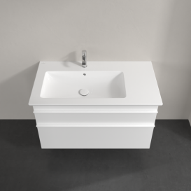 Тумба под раковину Villeroy & Boch Venticello 95,3х50,2 см ДСП/МДФ белый матовый/ручка алюминий белый A92702MS