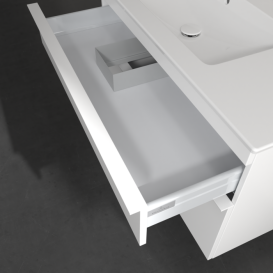Тумба под раковину Villeroy & Boch Venticello 95,3х50,2 см ДСП/МДФ белый матовый/ручка алюминий белый A92702MS
