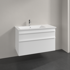 Тумба под раковину Villeroy & Boch Venticello 95,3х50,2 см ДСП/МДФ белый матовый/ручка алюминий белый A92702MS