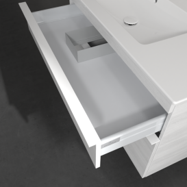 Тумба под раковину Villeroy & Boch Venticello 95,3х50,2 см ДСП/МДФ белое дерево/ручка алюминий белый A92702E8