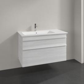 Тумба под раковину Villeroy & Boch Venticello 95,3х50,2 см ДСП/МДФ белое дерево/ручка алюминий белый A92702E8