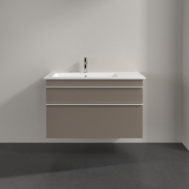 Тумба под раковину Villeroy & Boch Venticello 95,3х50,2 ДСП трюфель серый/ручка алюминий белый A92702VG