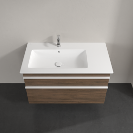 Тумба под раковину Villeroy & Boch Venticello 95,3х50,2 см ДСП дуб аризона/ручка алюминий белый A92702VH