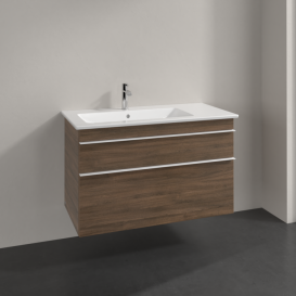 Тумба под раковину Villeroy & Boch Venticello 95,3х50,2 см ДСП дуб аризона/ручка алюминий белый A92702VH