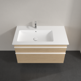 Тумба под раковину Villeroy & Boch Venticello 95,3х50,2 см ДСП северный дуб/ручка алюминий белый A92702VJ