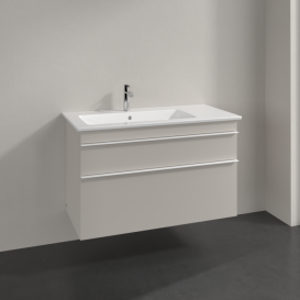 Тумба под раковину Villeroy & Boch Venticello 95,3х50,2 см ДСП мягкий серый/ручка алюминий белый A92702VK