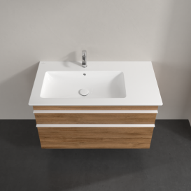 Тумба под раковину Villeroy & Boch Venticello 95,3х50,2 см ДСП дуб канзас/ручка алюминий белый A92702RH