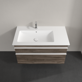 Тумба под раковину Villeroy & Boch Venticello 95,3х50,2 см ДСП каменный дуб/ручка алюминий белый A92702RK