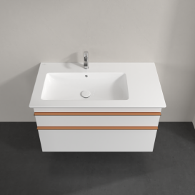 Тумба под раковину Villeroy & Boch Venticello 95,3х50,2 см МДФ глянцевый белый/ручка медь A92705DH