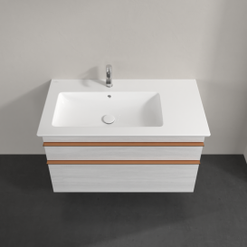 Тумба под раковину Villeroy & Boch Venticello 95,3х50,2 см ДСП/МДФ белое дерево/ручка медь A92705E8