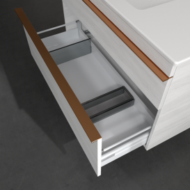 Тумба под раковину Villeroy & Boch Venticello 95,3х50,2 см ДСП/МДФ белое дерево/ручка медь A92705E8