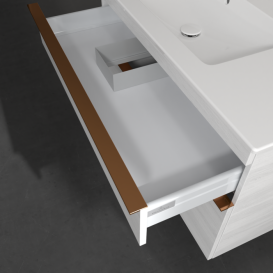 Тумба под раковину Villeroy & Boch Venticello 95,3х50,2 см ДСП/МДФ белое дерево/ручка медь A92705E8