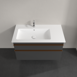 Тумба під раковину Villeroy & Boch Venticello 95,3х50,2 см МДФ глянсовий сірий/ручка мідь A92705FP