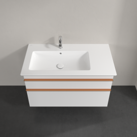 Тумба под раковину Villeroy & Boch Venticello 95,3х50,2 см ДСП/МДФ белый матовый/ручка медь A92705MS