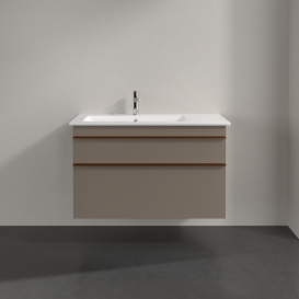 Тумба под раковину Villeroy & Boch Venticello 95,3х50,2 ДСП трюфель серый/ручка медь A92705VG