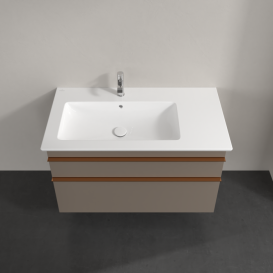 Тумба под раковину Villeroy & Boch Venticello 95,3х50,2 ДСП трюфель серый/ручка медь A92705VG