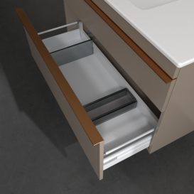 Тумба под раковину Villeroy & Boch Venticello 95,3х50,2 ДСП трюфель серый/ручка медь A92705VG