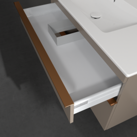 Тумба под раковину Villeroy & Boch Venticello 95,3х50,2 ДСП трюфель серый/ручка медь A92705VG
