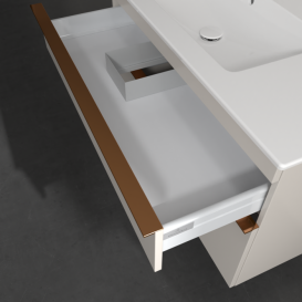 Тумба под раковину Villeroy & Boch Venticello 95,3х50,2 см ДСП мягкий серый/ручка медь A92705VK