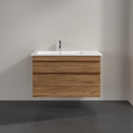 Тумба под раковину Villeroy & Boch Venticello 95,3х50,2 см ДСП дуб канзас/ручка медь A92705RH