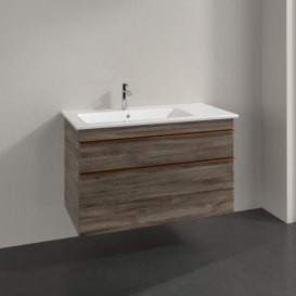 Тумба под раковину Villeroy & Boch Venticello 95,3х50,2 см ДСП каменный дуб/ручка медь A92705RK
