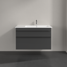 Тумба под раковину Villeroy & Boch Venticello 95,3х50,2 см МДФ глянцевый серый/ручка хром A92801FP