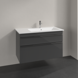 Тумба под раковину Villeroy & Boch Venticello 95,3х50,2 см МДФ глянцевый серый/ручка хром A92801FP