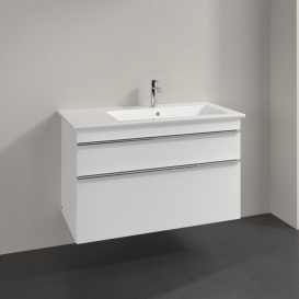 Тумба під раковину Villeroy & Boch Venticello 95,3х50,2 см ДСП/МДФ білий матовий/ручка хром A92801MS