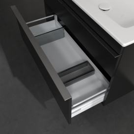 Тумба под раковину Villeroy & Boch Venticello 95,3х50,2 см МДФ черный матовый лак/ручка хром A92801PD