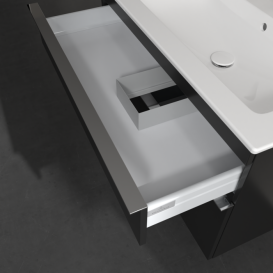 Тумба под раковину Villeroy & Boch Venticello 95,3х50,2 см МДФ черный матовый лак/ручка хром A92801PD