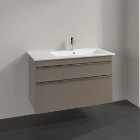 Тумба под раковину Villeroy & Boch Venticello 95,3х50,2 ДСП трюфель серый/ручка хром A92801VG