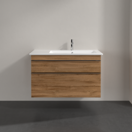 Тумба под раковину Villeroy & Boch Venticello 95,3х50,2 см ДСП дуб канзас/ручка хром A92801RH