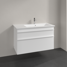 Тумба під раковину Villeroy & Boch Venticello 95,3х50,2 см МДФ глянсовий білий/ручка алюміній білий A92802DH