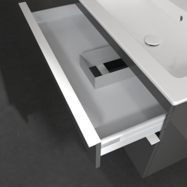 Тумба під раковину Villeroy & Boch Venticello 95,3х50,2 см МДФ глянсовий сірий/ручка алюміній білий A92802FP