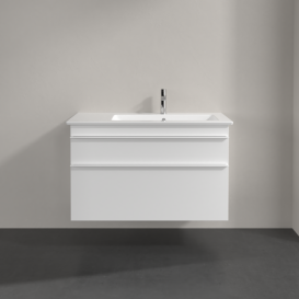 Тумба под раковину Villeroy & Boch Venticello 95,3х50,2 см ДСП/МДФ белый матовый/ручка алюминий белый A92802MS