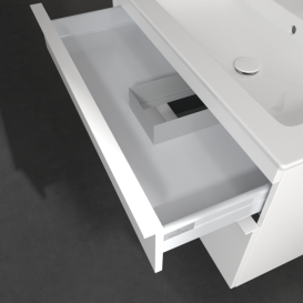 Тумба под раковину Villeroy & Boch Venticello 95,3х50,2 см ДСП/МДФ белый матовый/ручка алюминий белый A92802MS