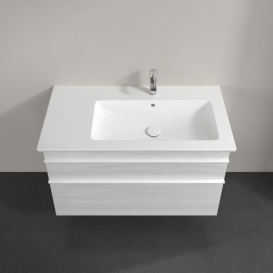 Тумба под раковину Villeroy & Boch Venticello 95,3х50,2 см ДСП/МДФ белое дерево/ручка алюминий белый A92802E8