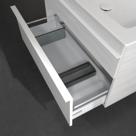 Тумба под раковину Villeroy & Boch Venticello 95,3х50,2 см ДСП/МДФ белое дерево/ручка алюминий белый A92802E8