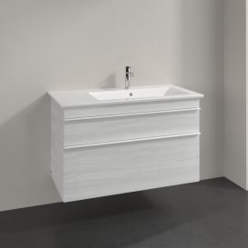 Тумба под раковину Villeroy & Boch Venticello 95,3х50,2 см ДСП/МДФ белое дерево/ручка алюминий белый A92802E8