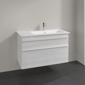 Тумба під раковину Villeroy & Boch Venticello 95,3х50,2 см ДСП/МДФ біле дерево/ручка алюміній білий A92802E8