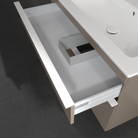 Тумба под раковину Villeroy & Boch Venticello 95,3х50,2 ДСП трюфель серый/ручка алюминий белый A92802VG