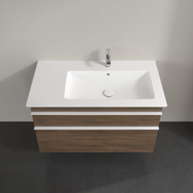 Тумба под раковину Villeroy & Boch Venticello 95,3х50,2 см ДСП дуб аризона/ручка алюминий белый A92802VH